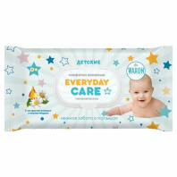 Салфетки влажные  Everyday Dr.Waxon, ромашка с клапаном, 120 шт