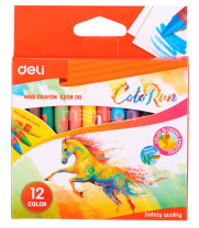 Мелки восковые Deli Colorun 12цв, европодвес