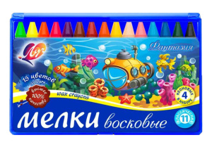 Мелки восковые масляные ЛУЧ "Фантазия" 15цв. 9,5*90мм, в пластике