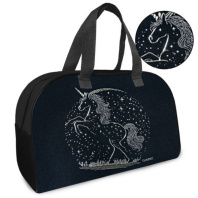 Сумка для внешкольных занятий 35*23*14,5см Оникс "Серебряный единорог" фольга