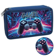Пенал 2 отд. (190*110*45) молния, лам.картон "Неоновый джойстик" 3Dлак