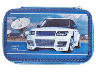 Пенал 3 отд. (205*125*55) молния, лам.картон "Джип белая волна"
