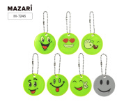 Брелок светоотражающий пластик осн. "Смайл" ассорти Брелок светоотражающий пластик осн. "Смайл" ассорти