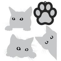 Наклейки светоотражающие "Kitten" 6,5*5,5см сереб.-белые Наклейки светоотражающие "Kitten" 6,5*5,5см сереб.-белые