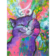 Холсты с красками 30х40 см по номерам (в коробке) (20 цв.) ДОВОЛЬНЫЙ КОТ (Арт. ХК-6823)|РЫ|ХК-6823