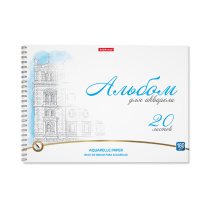 Альбом для рисования с бумагой для акварели на спирали ErichKrause Towers, А4, 20 листов