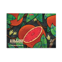 Альбом для рисования с бумагой для акварели на спирали ErichKrause Juicy Fruits, А4, 20 листов