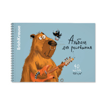 Альбом для рисования на спирали ErichKrause Happy Capy, А4, 40 листов, микроперфорация