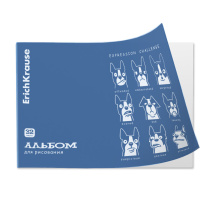 Альбом для рисования на скобе c пластиковой обложкой ErichKrause Emotions, Ice Metallic синий, А4, 32 листа