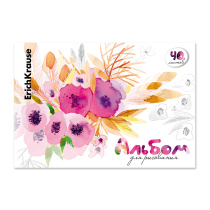 Альбом для рисования на клею ErichKrause Нежный букет, А4, 40 листов, 120 г/м2