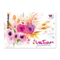 Альбом для рисования на клею ErichKrause Нежный букет, А4, 40 листов