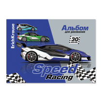 Альбом для рисования на клею ErichKrause Speed Racing, А4, 30 листов, 120 г/м2