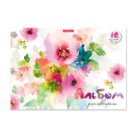 Альбом для рисования с бумагой для акварели на клею ErichKrause Цветочная акварель, А4, 10 листов