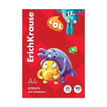 Бумага для акварели в картонной папке ErichKrause Jolly Friends, А4, 20 листов