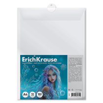 Бумага для акварели в пластиковой папке ErichKrause Aquamarine, А4, 10 листов