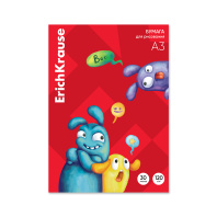 Бумага для рисования в картонной папке ErichKrause Jolly Friends, А3, 30 листов