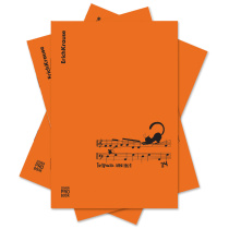 Тетрадь для нот на скобе c пластиковой обложкой ErichKrause CoverProBook Сat Waltz, оранжевый, А4, 24 листа_MIX-PACK