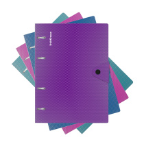 Тетрадь общая с пластиковой обложкой на кольцах ErichKrause Vivid, ассорти, А5, 80 листов, клетка, на кнопке