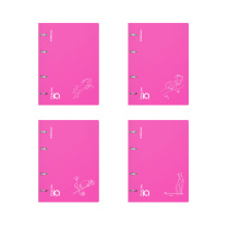 Тетрадь общая с пластиковой обложкой на кольцах ErichKrause IQ FineLine, Silhouette, розовый, А5, 100 листов, 80 г/м2, клетка, ассорти