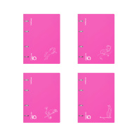 Тетрадь общая с пластиковой обложкой на кольцах ErichKrause IQ FineLine, Silhouette, розовый, А5, 100 листов, 80 г/м2, клетка, ассорти