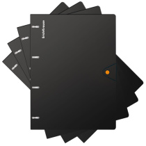 Тетрадь общая с пластиковой обложкой на кольцах ErichKrause Accent, ассорти, А4, 80 листов, клетка, на кнопке