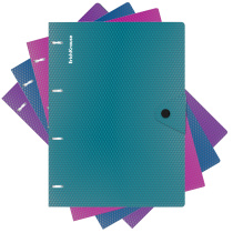 Тетрадь общая с пластиковой обложкой на кольцах ErichKrause Vivid, ассорти, А4, 80 листов, клетка, на кнопке