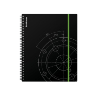 Тетрадь общая с пластиковой обложкой на спирали ErichKrause Draft, черный, А5+, 80 листов, клетка, на резинке Тетрадь общая с пластиковой обложкой на спирали ErichKrause Draft, черный, А5+, 80 листов, клетка, на резинке