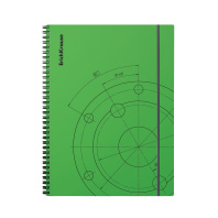 Тетрадь общая с пластиковой обложкой на спирали ErichKrause Draft, зеленый, А4, 80 листов, клетка, на резинке Тетрадь общая с пластиковой обложкой на спирали ErichKrause Draft, зеленый, А4, 80 листов, клетка, на резинке