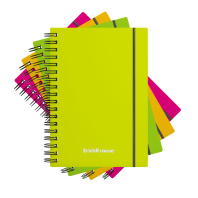 Тетрадь общая с пластиковой обложкой на спирали ErichKrause Neon, А6, 80 листов, клетка, на резинке_MIX-PACK Тетрадь общая с пластиковой обложкой на спирали ErichKrause Neon, А6, 80 листов, клетка, на резинке_MIX-PACK