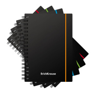 Тетрадь общая с пластиковой обложкой на спирали ErichKrause Accent, ассорти, А6, 80 листов, клетка, на резинке_MIX-PACK Тетрадь общая с пластиковой обложкой на спирали ErichKrause Accent, ассорти, А6, 80 листов, клетка, на резинке_MIX-PACK