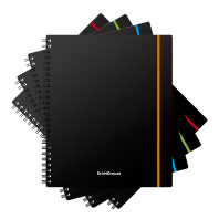 Тетрадь общая с пластиковой обложкой на спирали ErichKrause Accent, ассорти, А5+, 80 листов, клетка, на резинке Тетрадь общая с пластиковой обложкой на спирали ErichKrause Accent, ассорти, А5+, 80 листов, клетка, на резинке