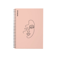 Тетрадь общая с пластиковой обложкой на спирали ErichKrause Powder, Faces, персиковый, А5, 80 листов, клетка Тетрадь общая с пластиковой обложкой на спирали ErichKrause Powder, Faces, персиковый, А5, 80 листов, клетка