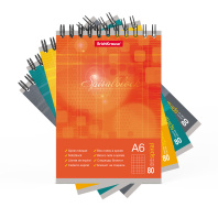 Блокнот на спирали ErichKrause Spiralblock, А6, 80 листов, клетка_MIX-PACK