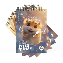 Блокнот на спирали ErichKrause Fluffy, А6, 60 листов, клетка_MIX-PACK