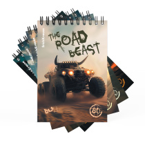 Блокнот на спирали ErichKrause Road Beast, А6, 80 листов, клетка_MIX-PACK
