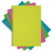 Тетрадь общая ученическая на спирали ErichKrause Neon, А4, 120 листов, клетка, ламинация глянцевая, структурное тиснение "лён"