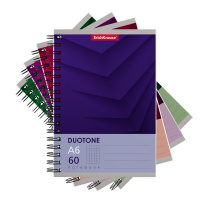 Тетрадь общая на спирали ErichKrause Duotone Next, А6, 60 листов, клетка_MIX-PACK