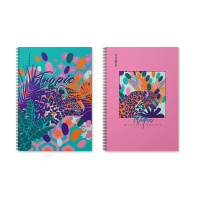 Тетрадь общая ученическая на спирали ErichKrause IQ FineLine Tropical, В5, 80 листов, клетка, глянц. ламин., блок 80г/м2, ассорти_MIX-PACK