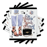 Тетрадь общая ученическая ErichKrause Fashion Girl, 48 листов, клетка, ламинация soft-touch+выборочный УФ-лак, доп.лист_MIX-PACK