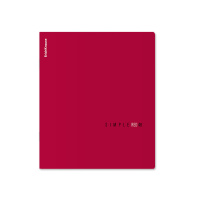 Тетрадь общая ученическая ErichKrause Simple Color, красный, 48 листов, клетка, ламинация soft-touch+выборочный УФ-лак