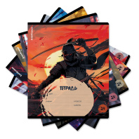 Тетрадь школьная ученическая ErichKrause Samurai, 24 листа, линейка (в плёнке по 10 шт.)_MIX-PACK