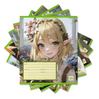 Тетрадь школьная ученическая ErichKrause Эльфы Аниме, 24 листа, линейка (в плёнке по 10 шт.)_MIX-PACK