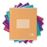 Тетрадь школьная ученическая ErichKrause FL, 24 листа, клетка, матовая ламинация, блок 80 г/м2_MIX-PACK