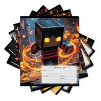 Тетрадь школьная ученическая ErichKrause Mine Block, 24 листа, клетка (в плёнке по 10 шт.)_MIX-PACK