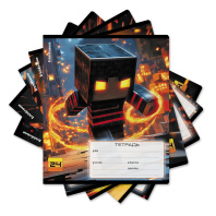 Тетрадь школьная ученическая ErichKrause Mine Block, 24 листа, линейка (в плёнке по 10 шт.)_MIX-PACK