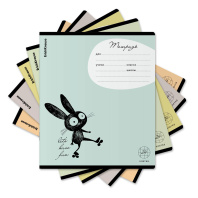 Тетрадь школьная ученическая ErichKrause Funny Bunny, 24 листа, клетка (в плёнке по 10 шт.)_MIX-PACK