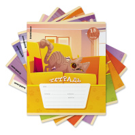 Тетрадь школьная ученическая ErichKrause Приключения на хвост, 18 листов, клетка (в плёнке по 10 шт.)_MIX-PACK