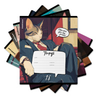 Тетрадь школьная ученическая ErichKrause Cat Boss, 18 листов, линейка (в плёнке по 10 шт.)_MIX-PACK