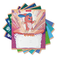 Тетрадь школьная ученическая ErichKrause Волшебный друг, 12 л., клетка (в плёнке по 10 шт.)_МИКС