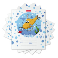 Тетрадь школьная ученическая ErichKrause Funny Submarine, 12 листов, линейка (в плёнке по 10 шт.)_MIX-PACK